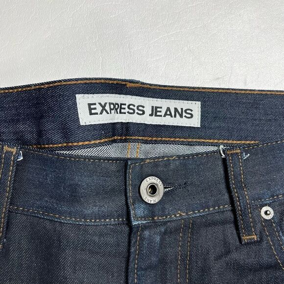 Express | NWOT Slum Fit RoccoāStraight Leg Dark DenimāJeans - Picture 2 of 5
